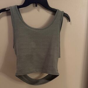 Roxy Sage Green Sleeveless Crop Top